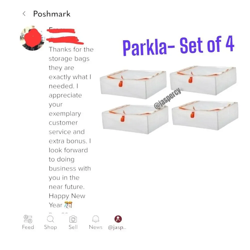 IKEA PÄRKLA Set of Four (4) Roomy Sturdy Storage Reusable Case Tote Travel Cube